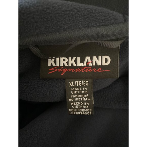 Kirkland Men’s Hood Fleece Jacket XL Navy NEW Stretch - Picture 5 of 6